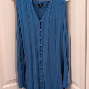 Torrid Blue Button-Front Blouse